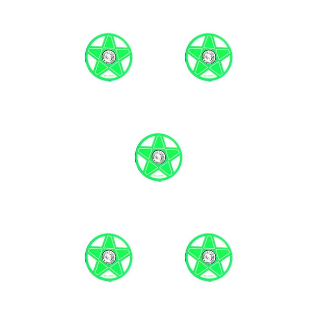 bedienty RISK Headset Cover High Strength Wear-resistant Stem Top Caps 28.6mm Front Fork Cycling Headset Accessories Coated Surface Green Pentagonal 5Set