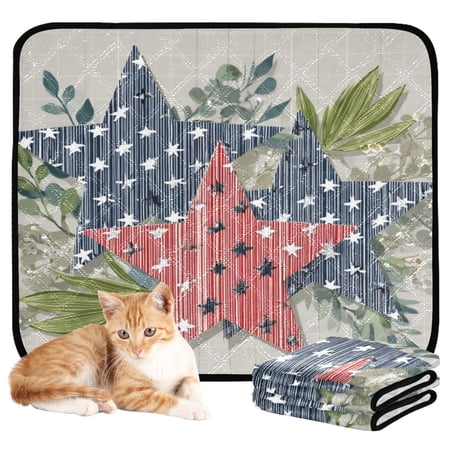 Washable Pet Pee Pads with Super Absorbent Reusable Training Pads for Dogs & Cats Red and Blue Stars