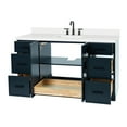 thumbnail image 4 of Ariel Kelly 61 Inch Single Rectangle Sink Bathroom Vanity With Pure White Quartz Countertop 1.5 Inch Edge In Midnight Blue, 4 of 12