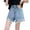 Z02-02Sky Blue, variant on Vrotazzy Girls Distressed Denim Skorts with Button Front Washed Snowflake Design Casual Stretch Skirt Shorts for Youth,Sizes 14-15 Years