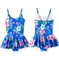 thumbnail image 4 of SILVERCELL Toddler Small Floral Pattern Dress Style Swimsuit Children's Camisole Style Swimsuit with Ruffled Edge for Girls 4-12 Years Old, 4 of 10