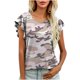 thumbnail image 1 of Mujer suelta casual manga corta cuello redondo estampado casual blusa camiseta túnica tops Fridja  ghk5566, 1 of 5