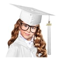 thumbnail image 3 of White Graduation Hats with 2026 Tassel Kids and High School College for Adults Class of 2026 Decorations Graduation Gown for Kids, 3 of 6