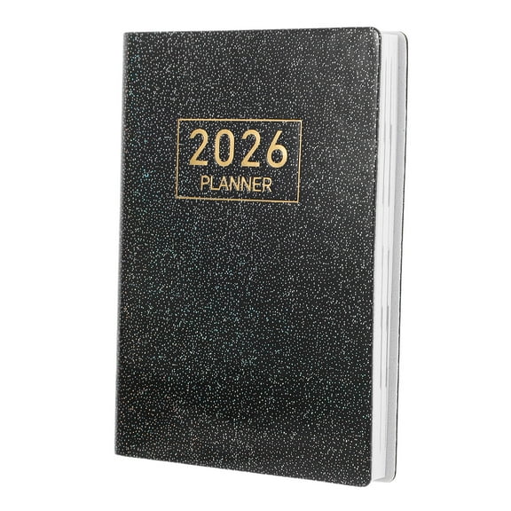 Niceauty 2026 Weekly Calendar Pocket Calendar Black PU For On The Go Scheduling 1Set