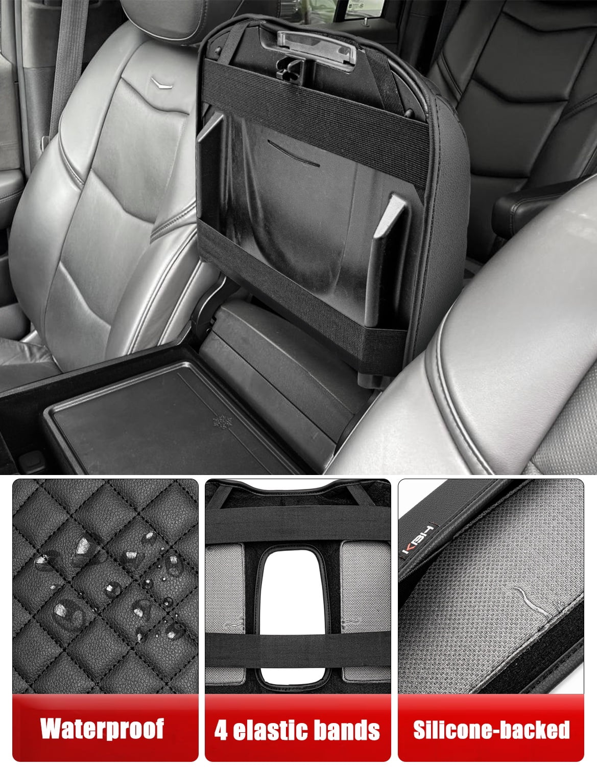 KBH Center Console Armrest Cover for 2015-2020 Cadillac Escalade, Leather Car Arm Rest Protector Cushion Interior Trim