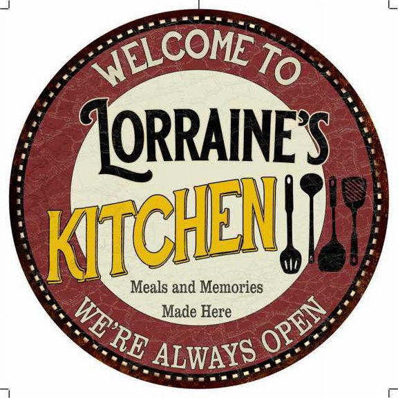 Lorraine's Kitchen 14" Round Metal Sign Bar Game Room Wall Decor 100140040167