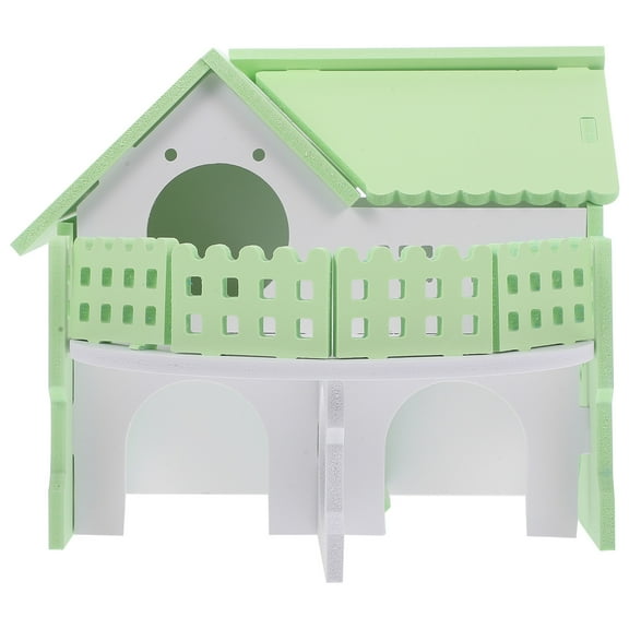 COMPUKAS Wooden Guinea Pig Hideout House for Decor Assorted Color and for Small Pets 7x5 Inches