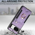 thumbnail image 7 of ShellTech Case for Google Pixel 8,Magnetic Leather Card Holder Wallet RFID-Blocking Case Shockproof TPU Ring Holder Kicsktand Cover with Wrist Strap,Purple, 7 of 7