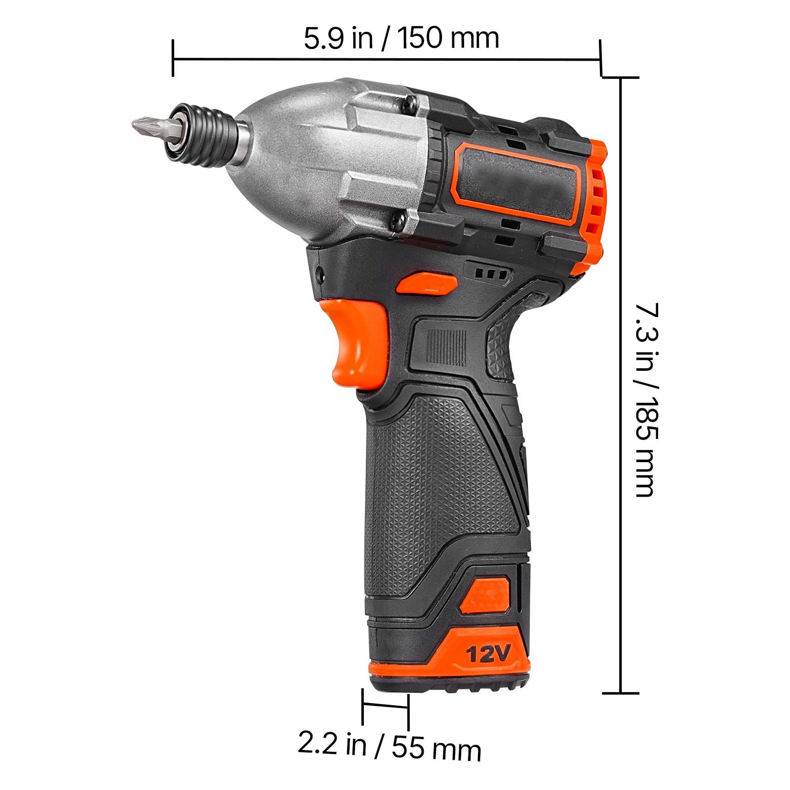 Dranite 12V Brushless Motor 1/4 Inch Cordless Impact Driver Kit - 3000 RPM Max with Battery & Charger, 20 Bits & LED Light, Ideal for Furniture, Electrical, Home Repairs