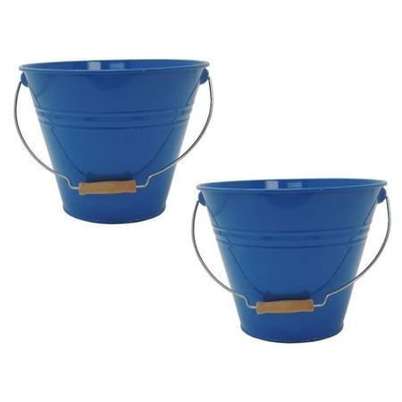 

HIT 5202E B S-2 Enameled Galvanized Steel Recycling Bin-Storage Container Blue - Set of 2