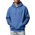thumbnail image 2 of HAJWOH Mens Hoodies Fall Sweatshirt Hooded Collar Drawstring Pullover With Pockets, 2 of 5