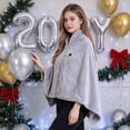 thumbnail image 3 of 2027 Heated Shawl Wraps for Women, USB Wearable Blanket, Soft Light Gray Portable Travel Blanket for Home, Office, Travel, 3 of 5