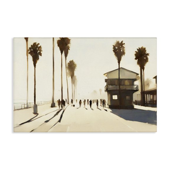 Stupell Industries Tropical Afternoon Shadows Landscape & Nature Painting Wrapped Canvas Art Print Wall Art, 24 x 16