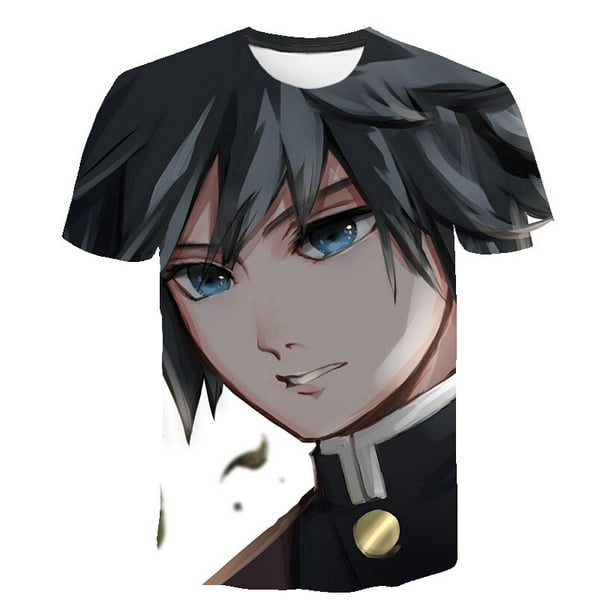 Camisetas Demon Slayer para bebé (niño o niña), camisetas de manga corta, novedad de verano, camisetas con estampado 3D, disfraces, camisetas de cuello redondo de Anime, camisetas Clothing5T Gao Jinjia LED
