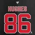 thumbnail image 5 of Men's Fanatics Jack Hughes Black New Jersey Devils Authentic Stack Name & Number T-Shirt, 5 of 5