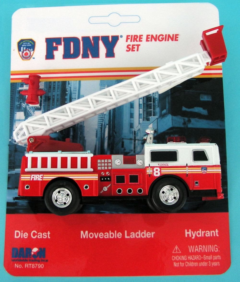 FDNY Ladder Truck, Red Daron RT8790 Diecast Model Toy Car