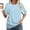 Blue, variant on ALLLIST Elbow-Length Womens Tops Crew Neck Cotton Linen T-Shirts Plain Casual Black Shirts Clothing for Women