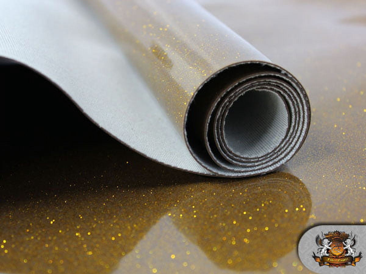 Vinyl Fabric Sparkle Fake Leather Upholstery 54" Wide Sold By The Yard (ANTIQUE GOLD)