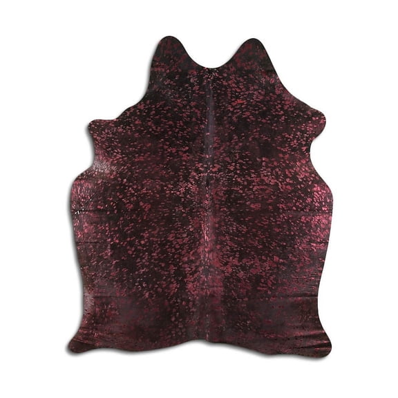 Honesty cowhide rugs for sale BURGUNDY METALLIC ON BLACK rug