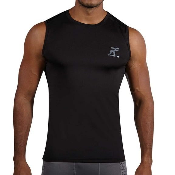 RunFlyte Men's Sleeveless Tank Top Shirt - Training - Workout Grey/White