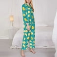thumbnail image 5 of Wukai Lemon Blue Print Women's Pajama Set - Soft Long Sleeve Sleepwear for Comfort and Style-XX-Large, 5 of 9