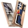 thumbnail image 1 of Oupeigar para Samsung Galaxy S24 Ultra Funda de Teléfono, con Soporte para Tarjetas RFID (Almacena 4 Tarjetas) y Cubierta de Cámara y Soporte, Funda de Silicona a Prueba de Golpes - Dorado, 1 of 9