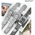 thumbnail image 3 of XIATIAN Men Women Rhinestone belt Western Cowgirl Cowboy Vintage Bling Crystal Diamond Studded Leather Belt for Jean Pants, 3 of 3