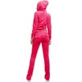 thumbnail image 3 of J. METHOD Women’s Tracksuit Set Casual 2 Piece Outfit Slim Fit Velour Velvet Zip Up Hoodie Jacket Top and Sweatpants Sweatsuit NEWTS03 Rose S, 3 of 6