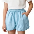 thumbnail image 5 of Gealkoca Girl's Cute Elastic Waist Ruffled Mini Skirts Girls Summer Casual Bubble Skirts with Pocket Kids Solid Color Bubble Skirt 4-15 Years, 5 of 9