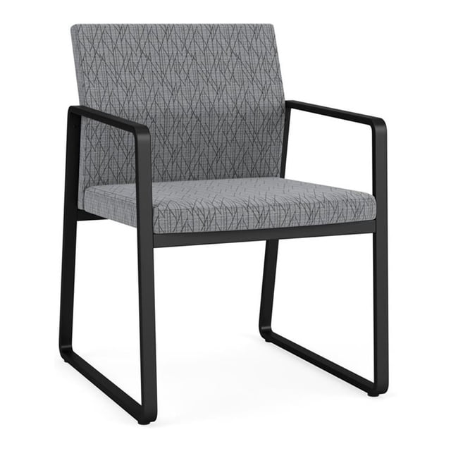 Fauteuil d'Appoint pour Réception et Salle d'Attente en Soins de Santé / Acier Noir / Gris