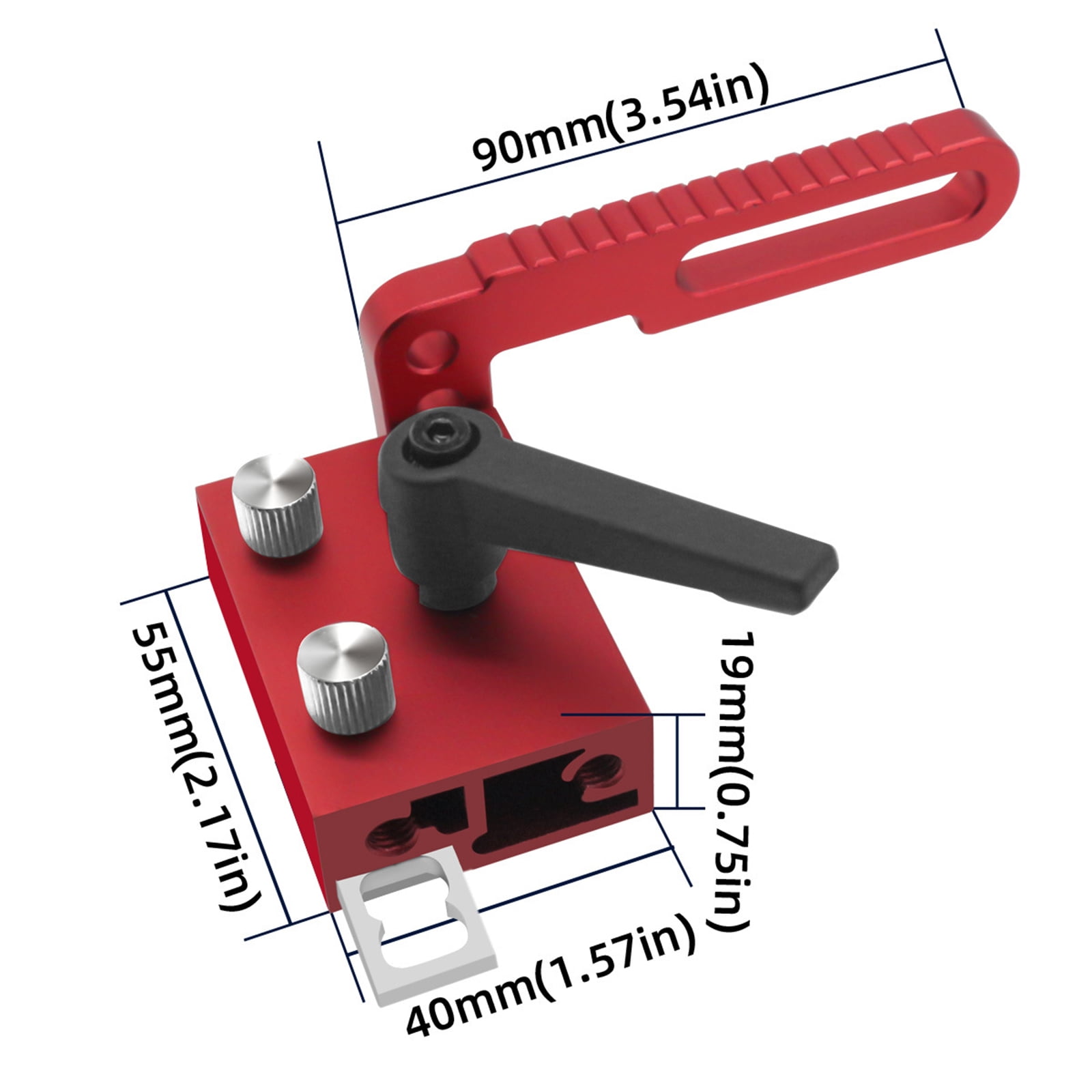 75-Type Aluminum Profile Fence Miter T-Track Bandsaw Jigs T-Slot Track Stop Woodworking Table Saw Backer Tool