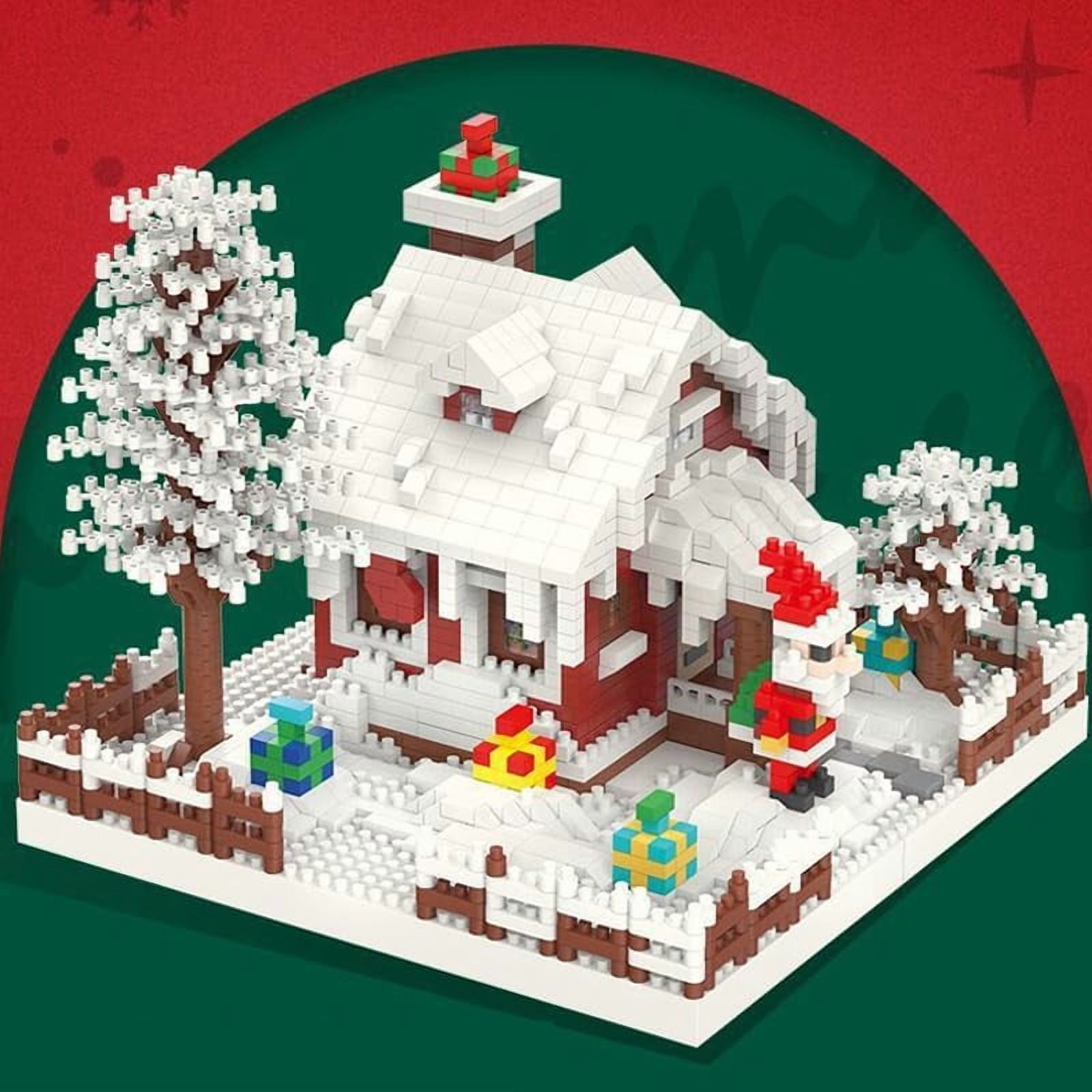 2025 New Christmas Architecture Mini Building Blocks Set for Adults - Micro Toy Building Bricks Model Kit - Educational Architecture Model Gift for Teens and Adults
