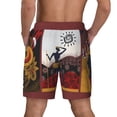 thumbnail image 3 of Mens Swim Trunks Quick Dry Bathing Suit with Liner Beach Shorts African Tribe Aborigine Tribal, 3 of 7