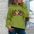 thumbnail image 2 of Hoodies Sweatshirts for Women Leopard Love Heart Print Sweatshirt Hooded Drawstring Sweatshirt Pullover with Pockets pullover hoodie, 2 of 5
