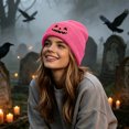 thumbnail image 7 of PureCasa Beanies Hat for Women Halloween Pumpkin Embroidered Knitted Beanie Hat Winter Thick Warm Soft Cute Hat for Halloween, 7 of 7