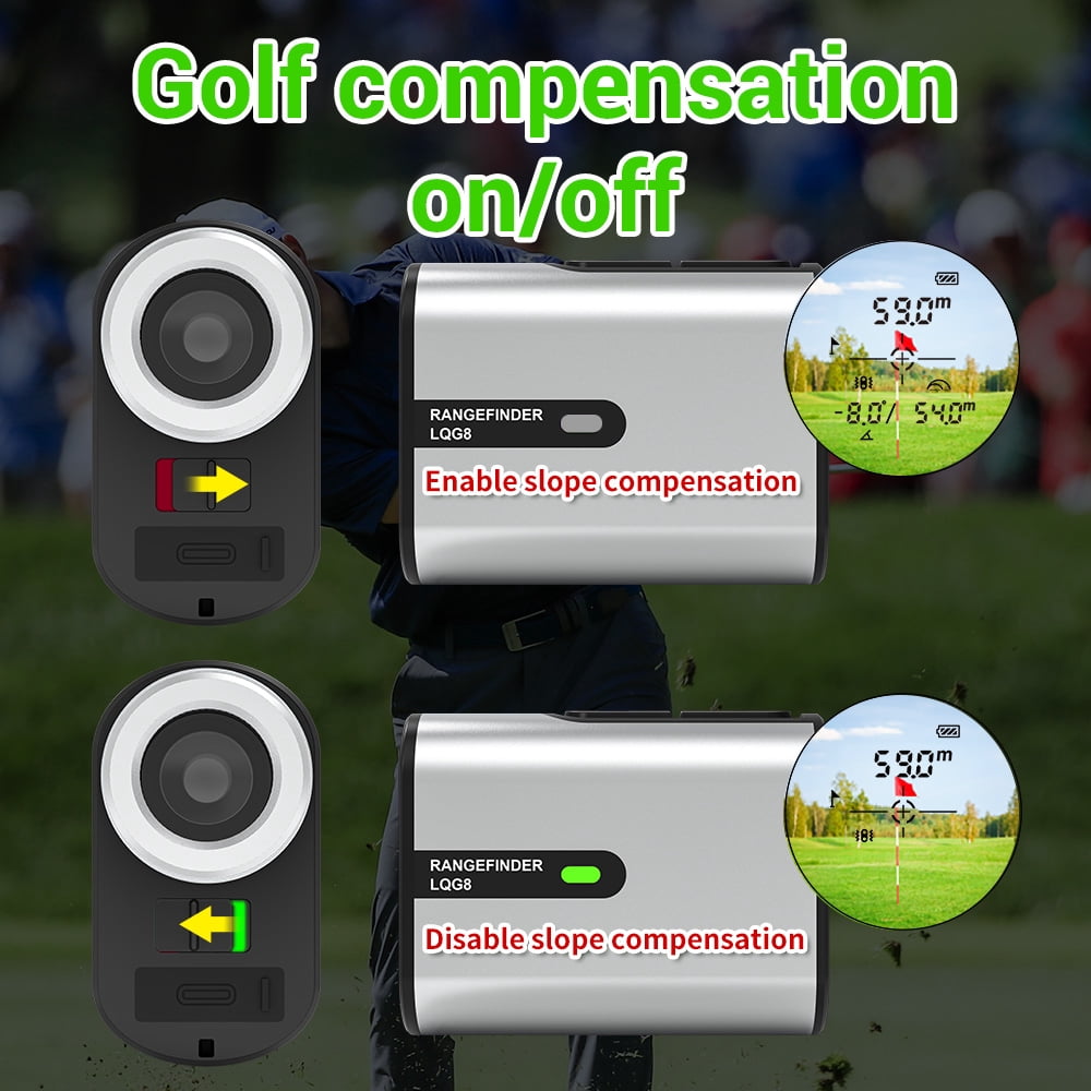 BOAYAL 6X Golf Rangefinder 1300 Yards Silver Metal Design, Flag Lock with Vibration Alert, Slope Switch, 750mAh Laser Range Finder for Golf Hunting