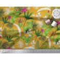 thumbnail image 3 of Soimoi Poly Georgette Fabric Orchid,Palm & Monstera Tropical Print Fabric by Yard 42 Inch Wide, 3 of 3