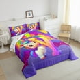 thumbnail image 3 of Manfei Animal Unicorn 2pcs Bedding Comforter Set,Rainbow Initial Twin Comforter Sets,Starry Sky Breathable Bedding Set,Breathable Flower Room Decoration,Reversible, 3 of 8