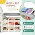 thumbnail image 2 of Kids Toy Storage Organizer with 14 Bins, Multi-functional Nursery Organizer Kids Furniture Set Toy Storage Cabinet Unit with HDPE Shelf and Bins for Playroom, Bedroom, Living Room (White Grey), 2 of 15