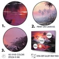 thumbnail image 3 of Designart "Sunset By The Lavender Lagoon" Palms & Palm Trees Floater Framed Canvas Art Print, 3 of 5
