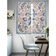 thumbnail image 3 of Blue Red Ethnic Sheer Curtains 72 Inch Length 2 Panels Set, Vintage Modern Geometric Abstract Art Voile Window Treatment Rod Pocket Curtains Sheers Drapes for Bedroom/Living Room/Kitchen 52"x72"x2, 3 of 7