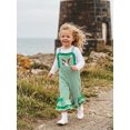thumbnail image 5 of BemeyourBBs ﻿Toddler Baby Girls Duck Outfit Waffle Knit Striped Romper Overalls Cute Infant Mallard Embroidery Sleeveless Square Neck Bell Bottoms Jumpsuit One Piece Spring Summer Clothes, 5 of 9