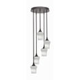 thumbnail image 1 of Empire 5 Light Cluster Pendalier In Dark Granite Finish With 5.5" Zilo White Linen Glass, 1 of 1