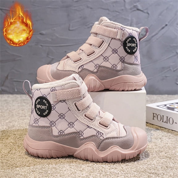 TIREOW Kid Hiking Boots with High-Top Ankle Support Girls Boys Summer Camp Waterproof Anti-Collision Non-Slip Desert Boots Corrective Sneakers Military Fan Shoes Work Boots