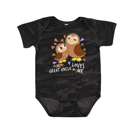 

Inktastic My Great Uncle Loves Me- Cute Owl Family Gift Baby Boy or Baby Girl Bodysuit
