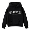 thumbnail image 4 of Girls Casual Pullover Hooded Sweatshirt With Pocket Lightweight Long Sleeve Preppy Graphic Top For Fall Winter 9-10 Years Black, 4 of 4