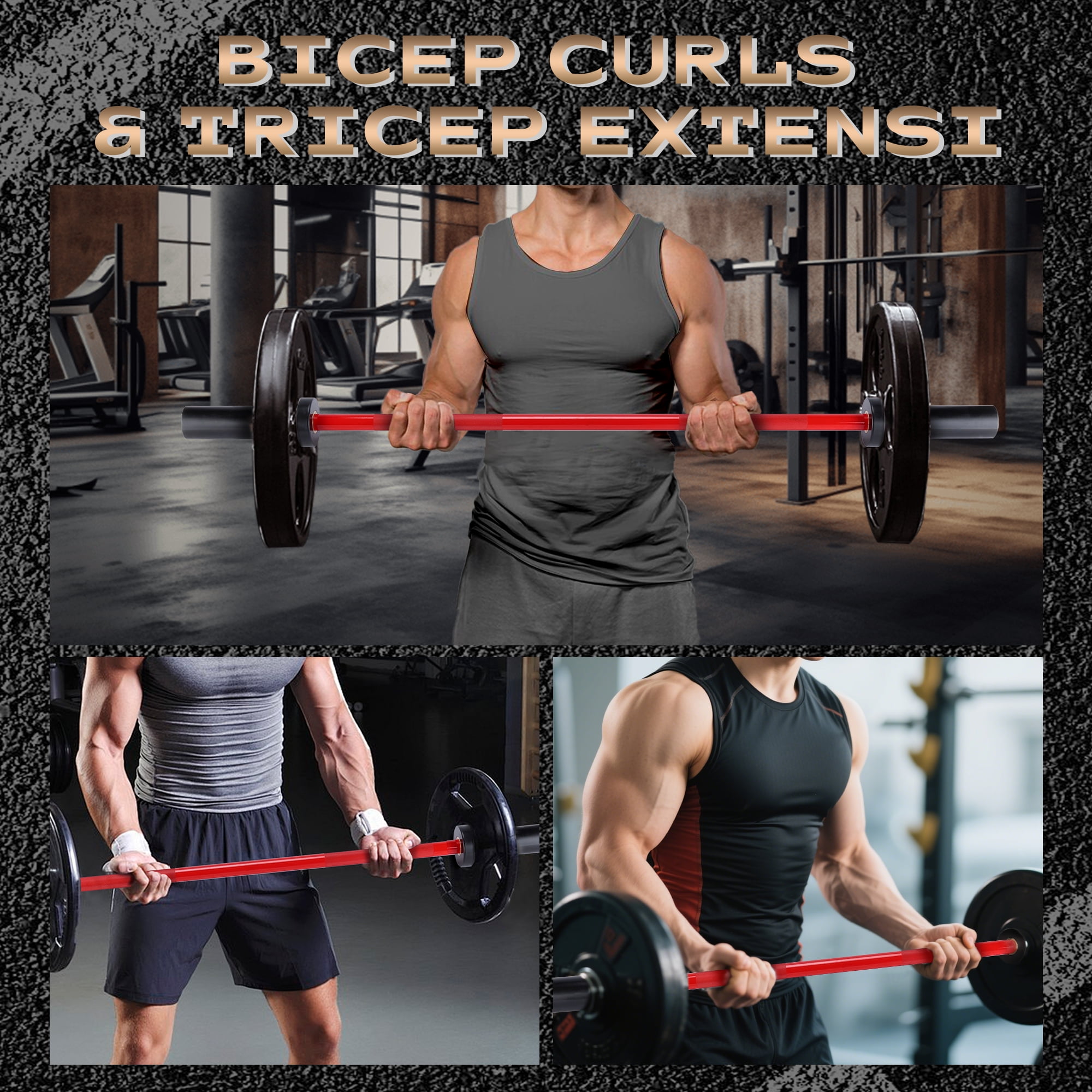 Gaderth Olympi.c Barbell for Strength Training,47" EZ Curl Bar Professional Barbell Set for Home Gym, 4FT Heavy-Duty Weight Lifting Bars 500LB, 4FT Short Bar 500LB