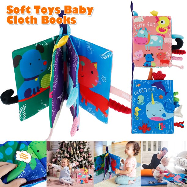Libro De Tela De Cola Con Generador De Sonido Incorporado, Libros De Tela De Animales 3D, Libros Educativos Tempranos Con Cola Arrugada, Juguete Preescolar Para Bebés De Más De 2 Meses Muyoka Hogar
