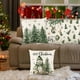thumbnail image 4 of Juego de 4 fundas de almohada navideñas | Estampado de Papá Noel, muñeco de nieve y árbol de Navidad | Decoración navideña de poliéster de 45 x 45 cm | Fundas de cojín para dormitorio y sala de estar, 4 of 5