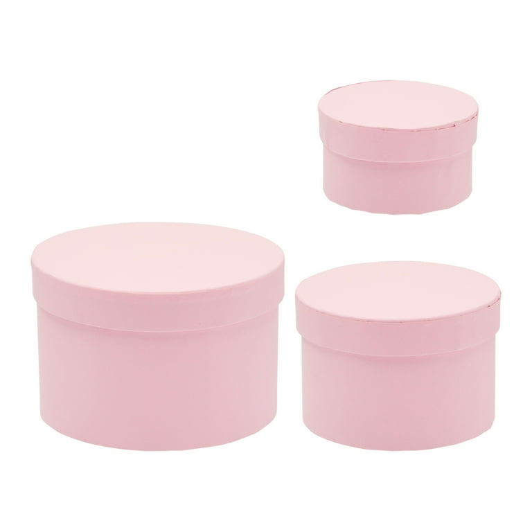 Set of 4 Round Nesting Gift Boxes with Lids, Small Circular